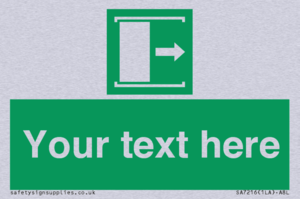 Custom sign safe condition Door slides right to open